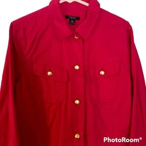 Women’s L Pink 100% Cotton CHAPS jean jacket.